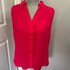 The Limited Women's Bright Pink Sleeveless Button Down Top Size M EUC